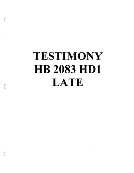 Testimony Late