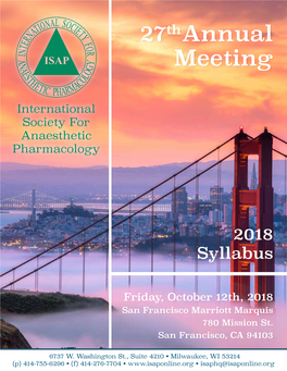 ISAP 27Th Annual Meeting Onsite Syllabus