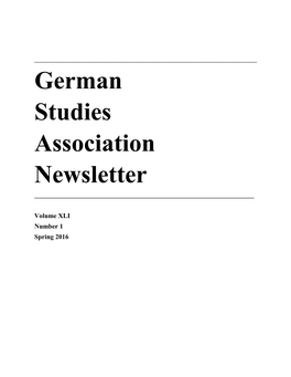 German Studies Association Newsletter ______