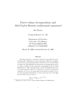 Forest Volume Decompositions and Abel-Cayley-Hurwitz Multinomial