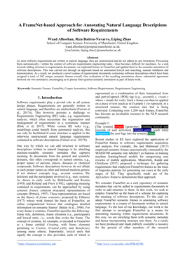 A Framenet-Based Approach for Annotating Software Requirements