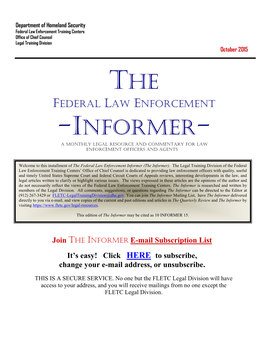 The Informer: October 2015 (PDF)