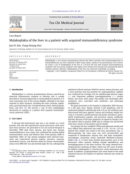 Malakoplakia of the Liver in a Patient with Acquired Immunodeficiency