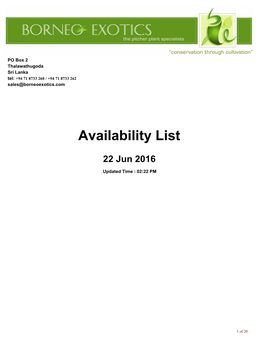 Availability List