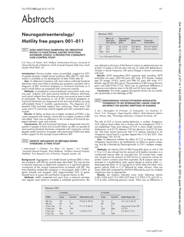 Neurogastroenterology/ Motility Free Papers 001–011