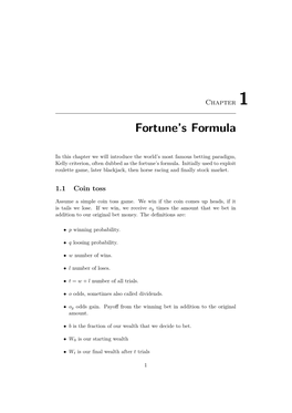 Fortune's Formula