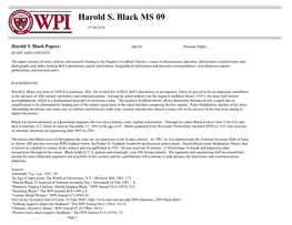 Black, Harold S