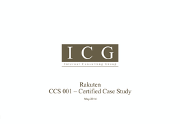 Rakuten CCS 001 – Certified Case Study