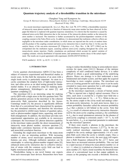 Quantum Trajectory Analysis of a Thresholdlike Transition in the Microlaser