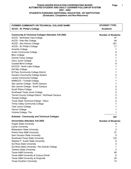 2001-2002 ASALFS Additional Education