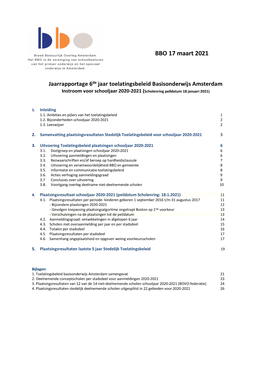 Jaarrapportage Toelatingsbeleid Basisonderwijs