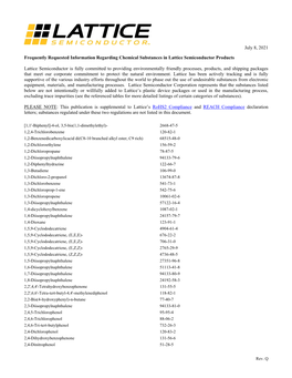 Chemical Substances in Lattice Semiconductor Products