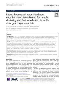 Robust Hypergraph Regularized Non-Negative Matrix Factorization for Sample Clustering and Feature Selection in Multi-View Gene E