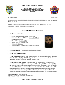 JTF-GTMO Detainee Assessment