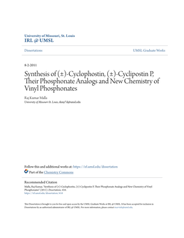 Cyclophostin, (±)-Cyclipostin P, Their Phosphonate Analogs and New