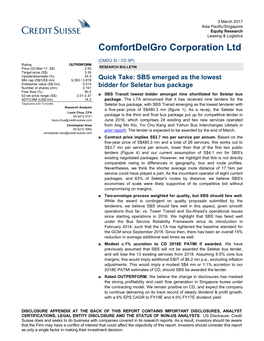 Comfortdelgro Corporation Ltd