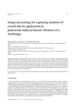 Image Processing for Capturing Motions of Crowd and Its Application to Pedestrian-Induced Lateral Vibration of a Footbridge