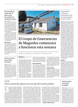2013/08/21. Publicación: La Voz De Galicia. Edición: FERROL. Sección