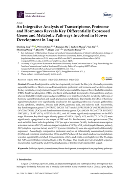 An Integrative Analysis of Transcriptome, Proteome And