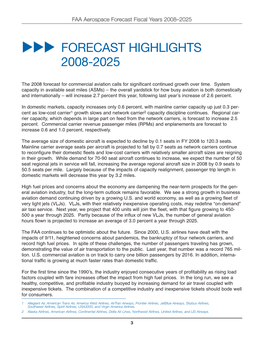 Forecast Highlights 2008-2025