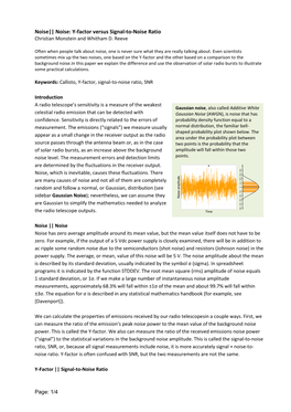 Noise|| Noise: Y-Factor Versus Signal-To-Noise Ratio Christian Monstein and Whitham D