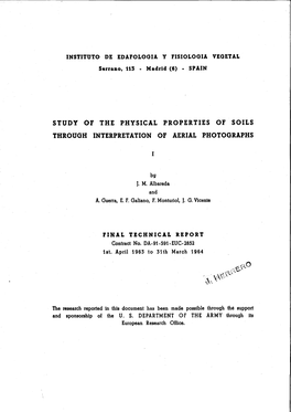 Study of the Physical Properties of Soils Through Interpretation of Aerial Photographs