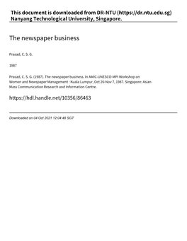 The Newspaper Business