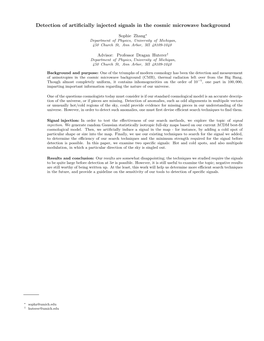 Detection of Artificially Injected Signals in the Cosmic Microwave Background