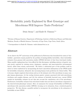 Heritability Jointly Explained by Host Genotype and Microbiome:Will Improve Traits Prediction?