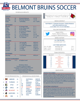 Belmont Bruins Soccer Schedule & Results