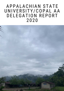 APPALACHIAN STATE UNIVERSITY/COPAL AA DELEGATION REPORT 2020 a BRIEF Copal AA Is a Community Located in the Alta Verapaz Department of INTRODUCTION Guatemala