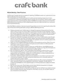 Mobile Banking Best Practices 9/2020