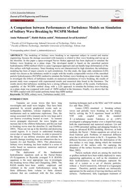 A Comparison Between Performances of Turbulence Models on Simulation of Solitary Wave Breaking by WCSPH Method