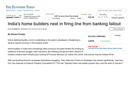 India's Home Builders Next in Firing Line from Banking Fallout
