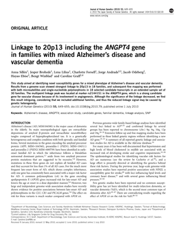 Linkage to 20P13 Including the ANGPT4 Gene in Families With