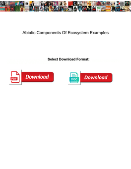 Abiotic Components of Ecosystem Examples