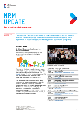 The Natural Resource Management (NRM) Update Provides Council