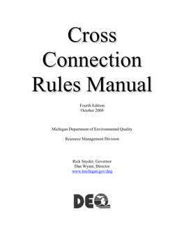 Cross Connection Rules Manual