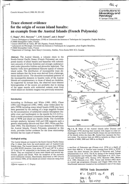 Trace Element Evidence for the Origin of Ocean Island Basalts: an Example from the Austral Islands (French Polynesia) 1 C