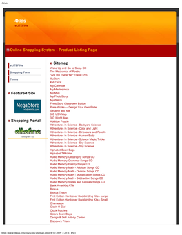 Sitemap Online Shopping System