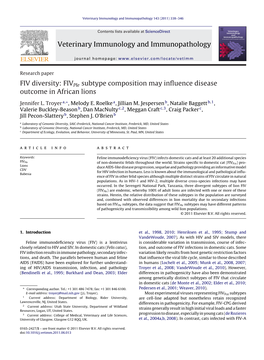 FIV Diversity: Fivple Subtype Composition May Inﬂuence Disease