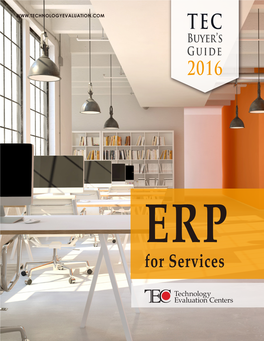 TEC 2016 ERP for Services Buyer's Guide