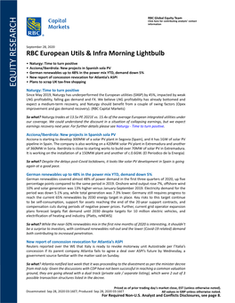 RBC European Utils & Infra Morning Lightbulb