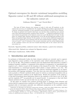 Optimal Convergence for Discrete Variational Inequalities Modelling Signorini Contact in 2D and 3D Without Additional Assumptions on the Unknown Contact Set