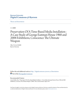 Preservation of a Time-Based Media Installation : a Case Study Of