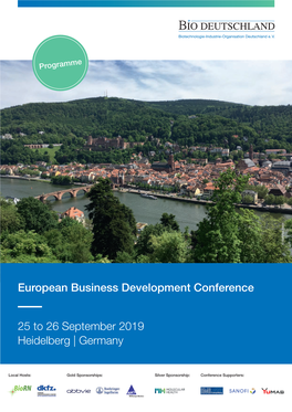 25 to 26 September 2019 Heidelberg | Germany European Business