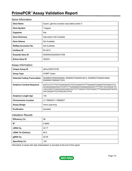 Primepcr™Assay Validation Report