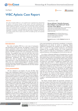 WBC Aplasia: Case Report