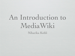 Mediawiki Presentation