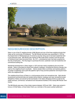 Satoo Neighbourhood Profile